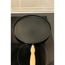 Granit Gözleme Bazlama Izagara Tavası - Ahşap Saplı -36 cm