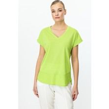 51475 Onteks V Yaka Kısa Kol Bluz