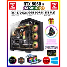 Zeiron Edus X12 Ryzen 7 5700X 32GB Ram 1tb M.2 Nvme SSD 8gb Gddr7 RTX5060TI Sıvı Soğutmalı Oyuncu Bilgisayarı