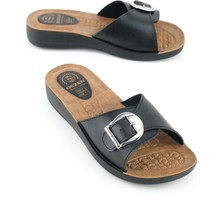 Gezer Kadın Yazlık  Deri Tek Toka Ayarlanabilir Rahat Taban Günlük Terlik