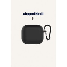Airpod  3 Nesil Uyumlu Kılıf Silikon Kapak Arka Koruma Kabı Koruyucu Kılıf