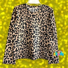 Leopar Uzun Kol Kız Çocuk T-Shirtt