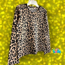 Leopar Uzun Kol Kız Çocuk T-Shirtt