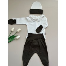 Haki Hastane Çıkışı Set (Body, Pantolon, Bere, Eldiven)