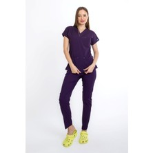 Uçak Medikal Mor Core-flex Likralı Cerrahi Takım