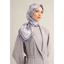 Armine Tivil İpek Eşarp 9316 - 36 Mavi Karışık Desen