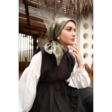 Silk Home Tivil Ipek Eşarp 11468-06 Yeşil Karışık Desen