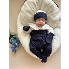 Lacivert Hastane Çıkışı Set (Body, Pantolon, Bere, Eldiven)