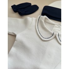 Lacivert Hastane Çıkışı Set (Body, Pantolon, Bere, Eldiven)