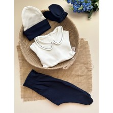 Lacivert Hastane Çıkışı Set (Body, Pantolon, Bere, Eldiven)