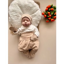 Sütlü Kahve Hastane Çıkışı Set (Body, Pantolon, Bere, Eldiven)