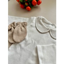 Sütlü Kahve Hastane Çıkışı Set (Body, Pantolon, Bere, Eldiven)
