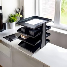 Steelline 4 Katlı Metal Dosya Rafı - Masa Üstü Ultra Sağlam Ofis Organizer (29.5X30.5X25CM)