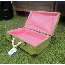 Piknik Çantası Ahşap Geyik Desenli Vintage