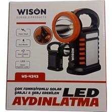 Wıson WS-4343 Çok Fonksiyonlu Solar Şarjlı Powerbanklı Kamp Lambası