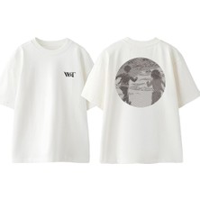 Attack On Titan Running Tasarım Sırt Baskılı Pamuk Beyaz Oversize T-Shirt