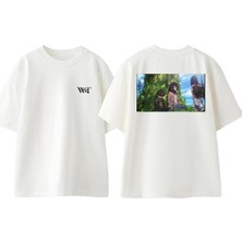 Attack On Titan 32 Tasarım Sırt Baskılı Pamuk Beyaz Oversize T-Shirt