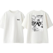 Attack On Titan 24 Tasarım Sırt Baskılı Pamuk Beyaz Oversize T-Shirt