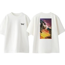 Attack On Titan 39 Tasarım Sırt Baskılı Pamuk Beyaz Oversize T-Shirt