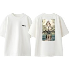 Attack On Titan 41 Tasarım Sırt Baskılı Pamuk Beyaz Oversize T-Shirt