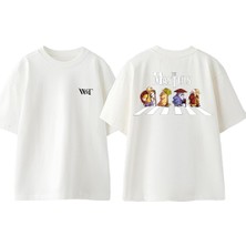 The Masters Tasarım Sırt Baskılı Pamuk Beyaz Oversize T-Shirt