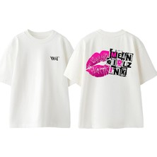 Mean Girlz Ink Tasarım Sırt Baskılı Pamuk Beyaz Oversize T-Shirt