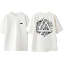 Linkin Park 1 Tasarım Sırt Baskılı Pamuk Beyaz Oversize T-Shirt