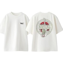 Seattle Washıngton Nırvana Tasarım Sırt Baskılı Pamuk Beyaz Oversize T-Shirt
