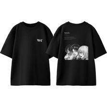 Attack On Titan 34 Tasarım Sırt Baskılı Pamuk Siyah Oversize T-Shirt