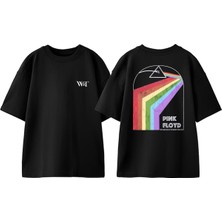 Pink Floyd Dark Side 2 Tasarım Sırt Baskılı Pamuk Siyah Oversize T-Shirt