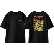 Iron Maiden Piece Mind Tasarım Sırt Baskılı Pamuk Siyah Oversize T-Shirt