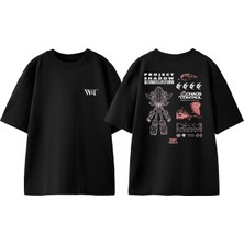 Project Shadow Sonic Tasarım Sırt Baskılı Pamuk Siyah Oversize T-Shirt