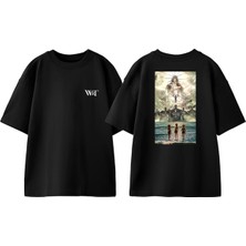 Attack On Titan 41 Tasarım Sırt Baskılı Pamuk Siyah Oversize T-Shirt