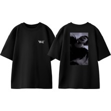 Death Note 4 Tasarım Sırt Baskılı Pamuk Siyah Oversize T-Shirt