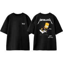 Metallica Bart Hetfield Tasarım Sırt Baskılı Pamuk Siyah Oversize T-Shirt