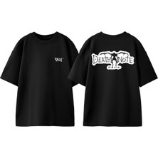 Death Note Sinigami Tasarım Sırt Baskılı Pamuk Siyah Oversize T-Shirt