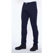 Erkek Kot Pantalon Batal Mavi Fermuarlı Ince Kumaş Yüksek Bel Geniş Paça