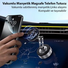 Magsafe Uyumlu Manyetik Vakumlu Araç Tutucu | Çok Yüzeyli Telefon Montaj