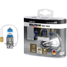 Ampul 12V H3 55 PK22S Night Vision 150 Fazla 20 Beyaz Işik Ferrg