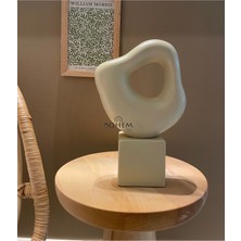 Luxury Seramik Bej Büyük Asimetrik Büst, Heykel Bej 1 Adet