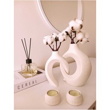 Luxury 2'li Sarmaşık Sevgili Vazo,mumluklu Vazo Set, Modern Tasarım Dekoratif Obje 1 Adet