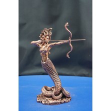 Luxury Antik Yunan Mitolojisi Medusa Heykel Biblo – Ev Ofis Dekoratif Aksesuar (22 Cm) 1 Adet
