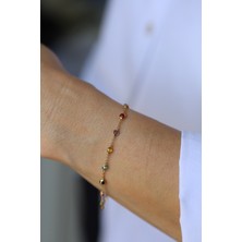 14 Ayar Altın Renkli Taş Dizisi Bileklik