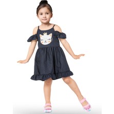 Laci Ekoseli Fırfırlı Elbise