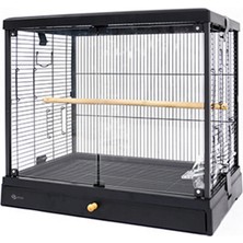 Dayang Üstten Açılır Cam Kafes 62*42*55CM Siyah Ferrg