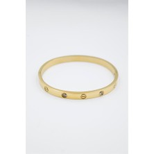 Crt Model Taşlı Bilezik - Altın