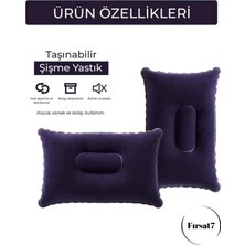 Fırsat 7 Kadife Kaplı Şişme Yastık Küçük Kamp Yastığı Seyahat Yastığı 1 Adet Şişme Yastık Kadife Kaplamalı