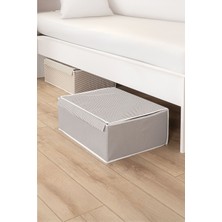 Kapaklı Çok Amaçlı Çamaşır-Saklama-Düzenleme Vb Hurç, Kutu - 50 x 40 x 19 - Baza Model Kutu - Gri