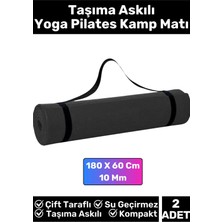 Wintoup Çift Taraflı Kaymaz Silinebilir Taşıma Askılı Yoga Meditasyon Kamp Matı 10 mm 2'li Set
