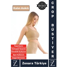 Yüksek Kaliteli Göğüs Toparlayan Sarkma Önleyen Gündelik Spor Kullanım Kalın Askılı Crop Büstiyer